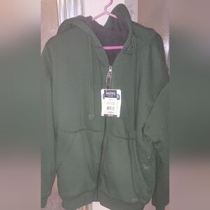 NWT Smith's Workwear Sherpa-lined Fleece Jacket Hunter Green Grey Mens Large